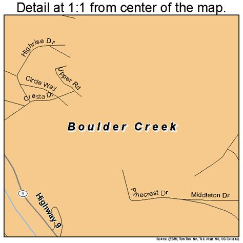 Boulder Creek California Street Map 0607652