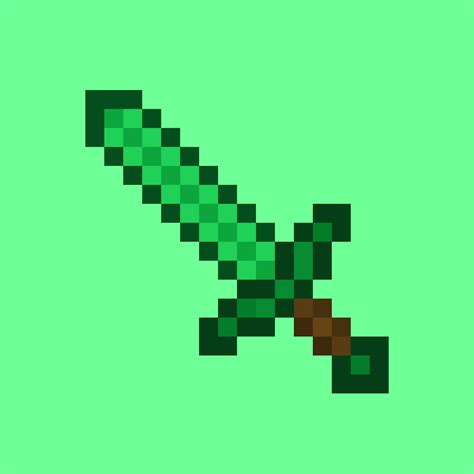 Pixilart - Minecraft Emerald Sword by 24946