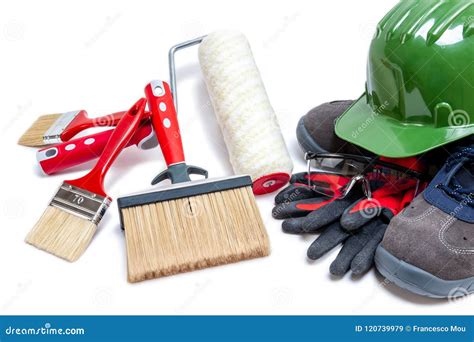 Professional House Painter, Tools and Work Equipment Stock Image ...