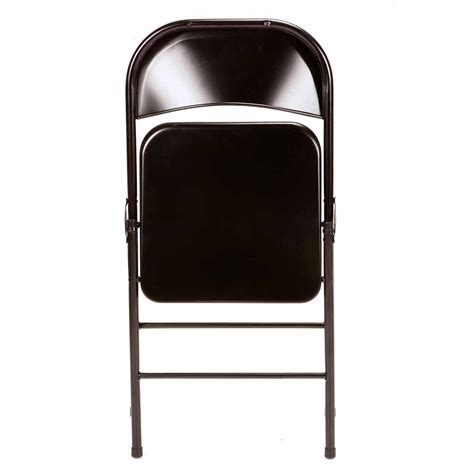 Folding Metal Chairs, Set of 4 Seats, Steel Black Party Chair ...