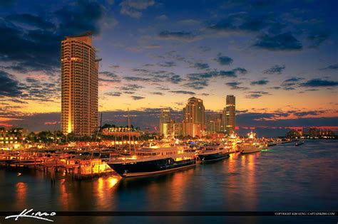 Miami South Beach Condos at Marina with Yachts | Royal Stock Photo