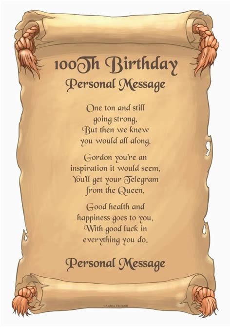 Happy 100th Birthday Quotes Inspirational Poems Quotes Treasures ...