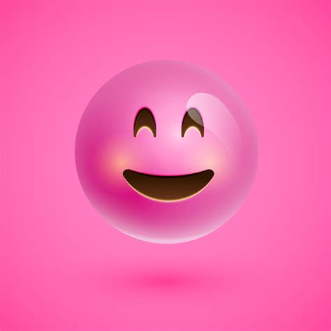 Pink realistic emoticon smiley face, vector illustration 309600 Vector ...