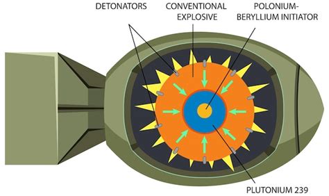 Free Vector | Components Inside of Plutonium 239 Nuclear Fission Bomb