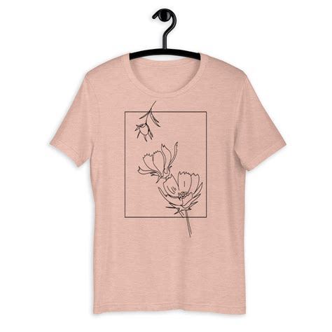 Line Art Shirt Aesthetic Clothing Graphic Shirt Botanical - Etsy