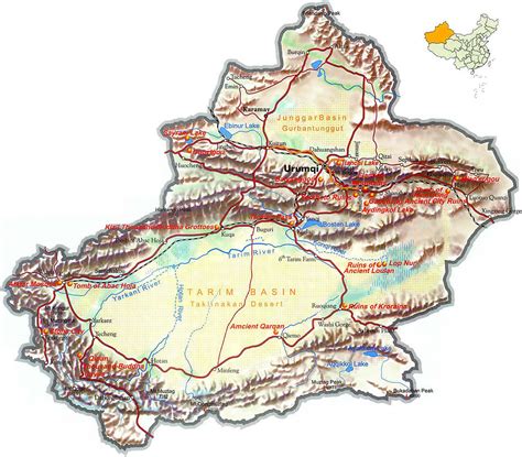 Xinjiang Region of China Tourist Map - Xinjiang China • mappery