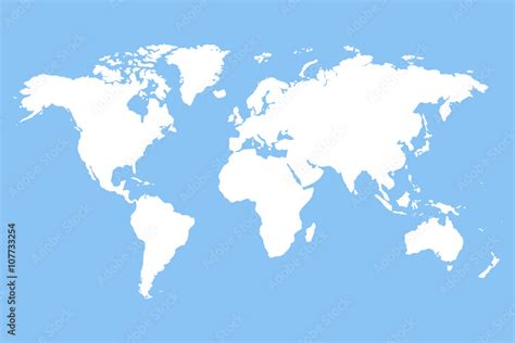 White blank world map. Stock Vector | Adobe Stock