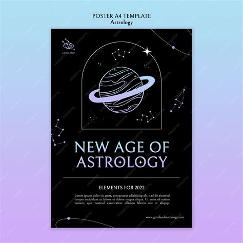 Free PSD | Flat design astrology poster template