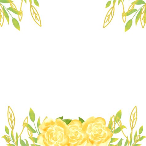 Floral Rose Border PNG Picture, Watercolor Rose Floral Flowers Frame ...