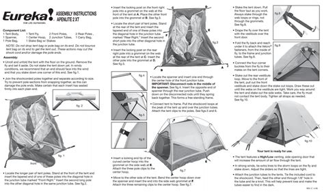 ASSEMBLY INSTRUCTIONS APENLITE 2 XT - Eureka Tent