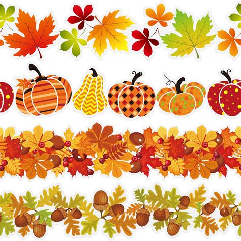 60 Pcs 60 ft Fall Bulletin Board Border Thanksgiving Bulletin Board ...