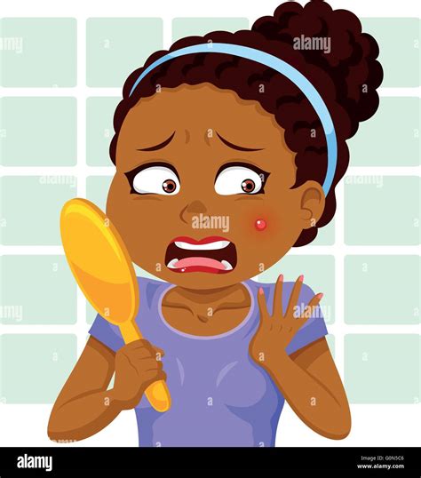 dark skinned girl finds a pimple Stock Vector Image & Art - Alamy