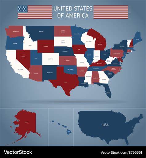 Political Map Of USA Poster Royalty Free Vector Image