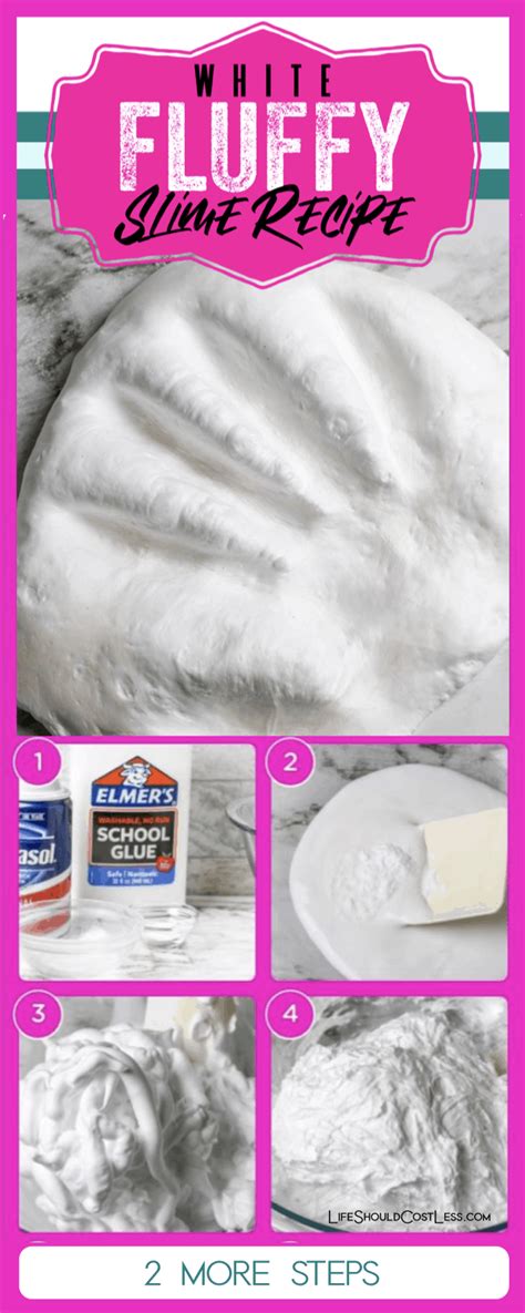 White Fluffy Slime Recipe - Life Should Cost Less