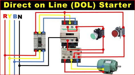 Dol Starter Electrical Wiring Diagram Direct Starter Animati