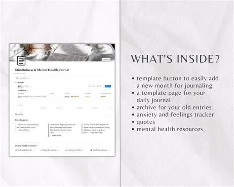 Notion Template, Notion Journal Template, Daily Journal, Anxiety ...