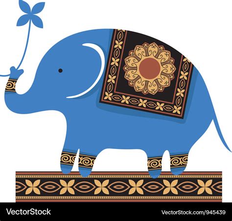 Cute blue elephant Royalty Free Vector Image - VectorStock