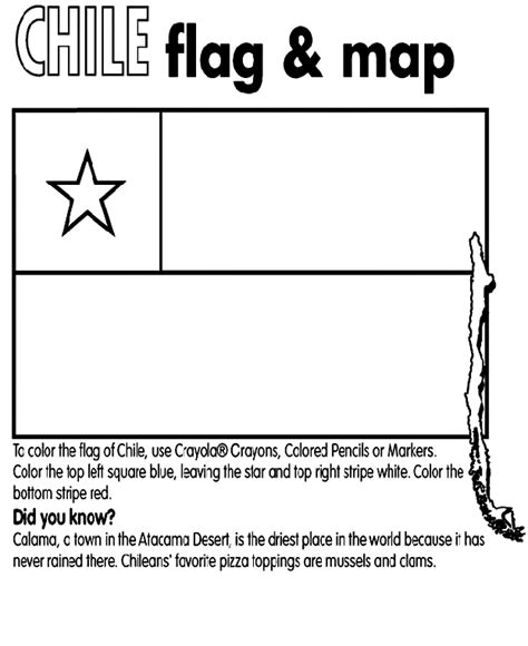 Chile Flag And Map Coloring Page - Coloring Home