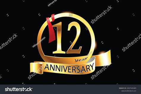 12 Year Anniversary Celebration Vector Design Stock Vector (Royalty ...