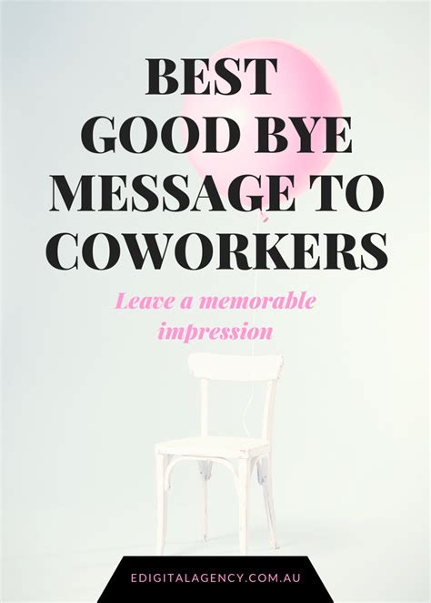 THE BEST GOODBYE EMAIL MESSAGE TO COLLEAGUES SAMPLES · eDigital ...