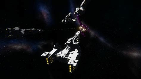 A fleet of UNSC frigates in a covenant battle : r/spaceengineers