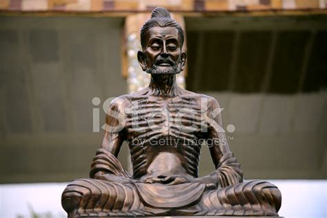 Buddha Fasting Statue In Temple, Thailand Stock Photo | Royalty-Free ...