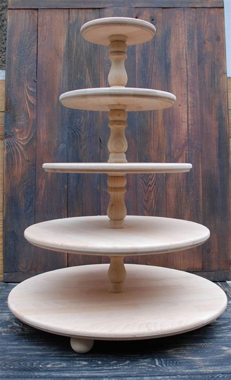 ALL SIZES 5-tiered Wooden Wedding Cake Standcupcake Stand - Etsy