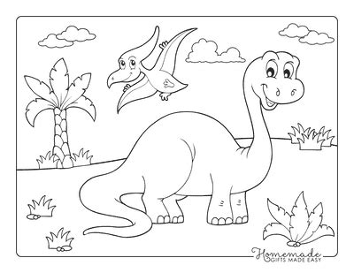 Simple Dinosaur Coloring Pages