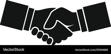 Business handshake icon simple style Royalty Free Vector