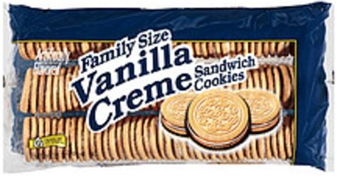 Vista Vanilla Creme Sandwich Family Size Cookies - 25 oz, Nutrition ...