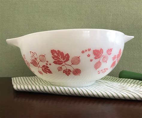 Vintage Pyrex Mixing Bowl, Pink Gooseberry Pyrex, Cinderella Pyrex Bowl ...