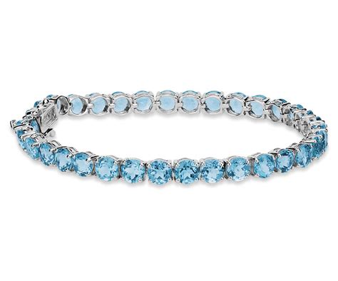 Swiss Blue Topaz Bracelet in Sterling Silver (5mm) | Blue Nile