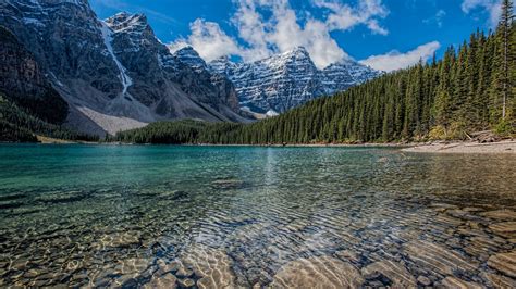 Download wallpaper 3840x2160 clean lake, mountains range, trees, nature ...