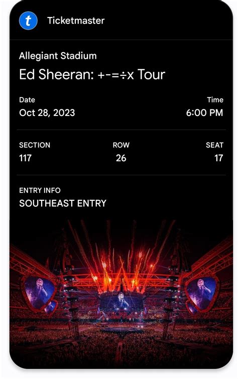 Allegiant stadium tickets : r/EdSheeran