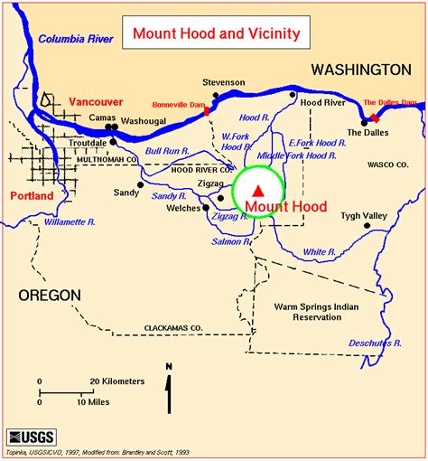 Mount Hood Volcano Map