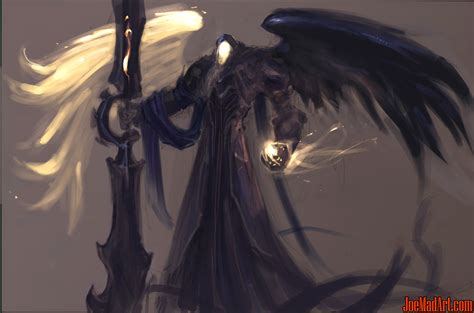 joemadart.com: Darksiders Abaddon dark angel early concept art sketch