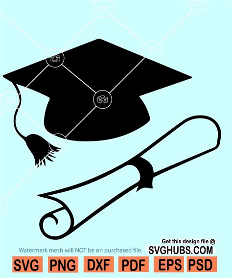 Graduation Cap SVG, Graduation Cap Outline PNG, Graduation Hat SVG