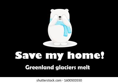 Conservation Polar Bear Population Cute Cartoon Stock Vector (Royalty ...