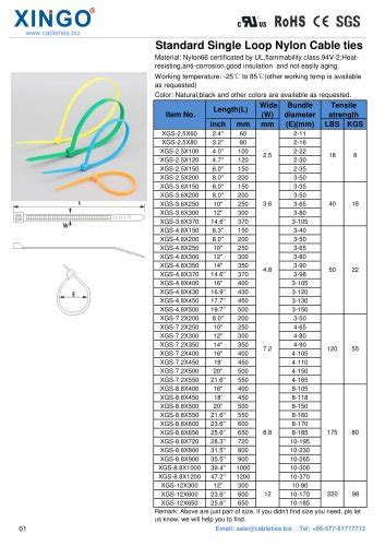 Pvc Cable Ties Sizes - Cable