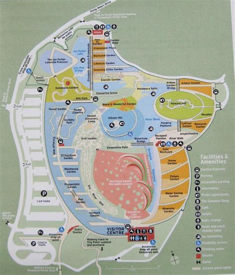 Royal botanic gardens Melbourne map - Royal botanic gardens map (Australia)