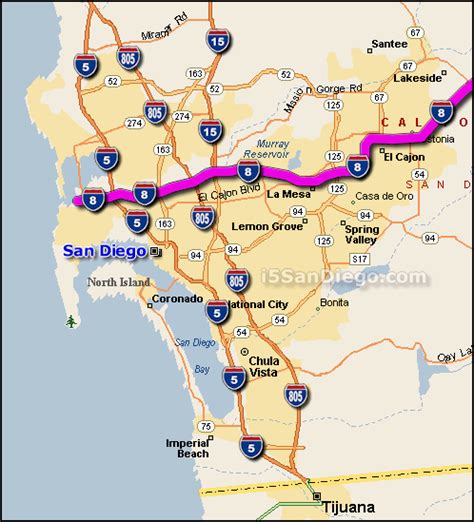 i-8 San Diego Map