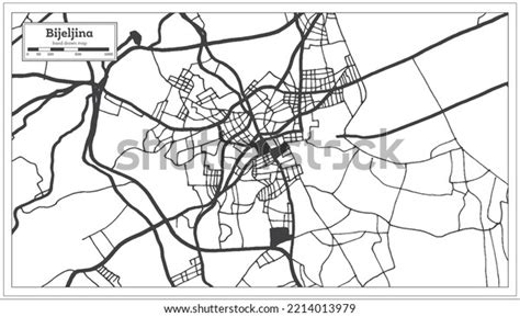 Bijeljina Bosnia Herzegovina City Map Black Stock Vector (Royalty Free ...