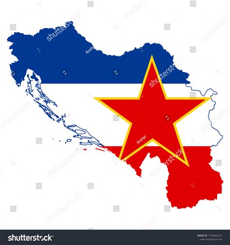 Flag Map Yugoslavia Stock Vector (Royalty Free) 1135849274 | Shutterstock