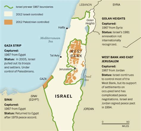 Israel's pre-war 1967 boundaries - The Washington Post