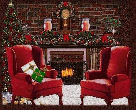 Christmas fireplace Graphic Animated Gif - Graphics christmas fireplace ...