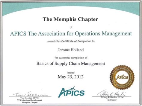 Supply Chain: Certification In Supply Chain Management