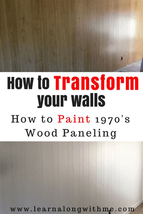 How to Paint over 1970's Fake Wood Paneling (in 4 simple steps) - Learn ...