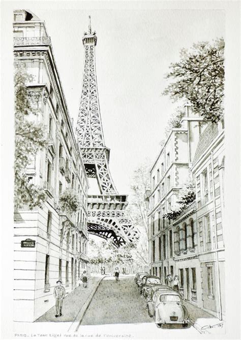 Paris Street Drawing at PaintingValley.com | Explore collection of ...