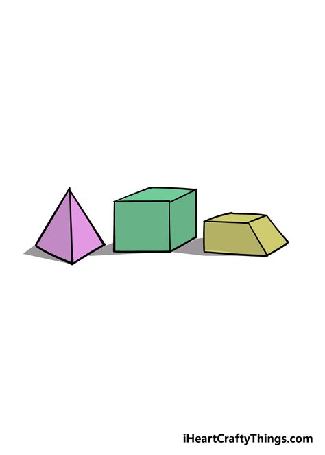 3D Shapes Drawing - How To Draw 3D Shapes Step By Step