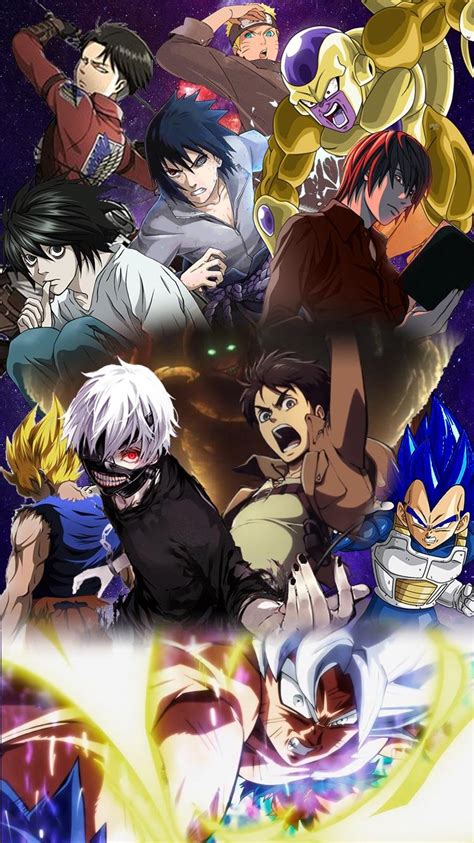 My anime collage wallpaper (iPhone resolution) : r/pics